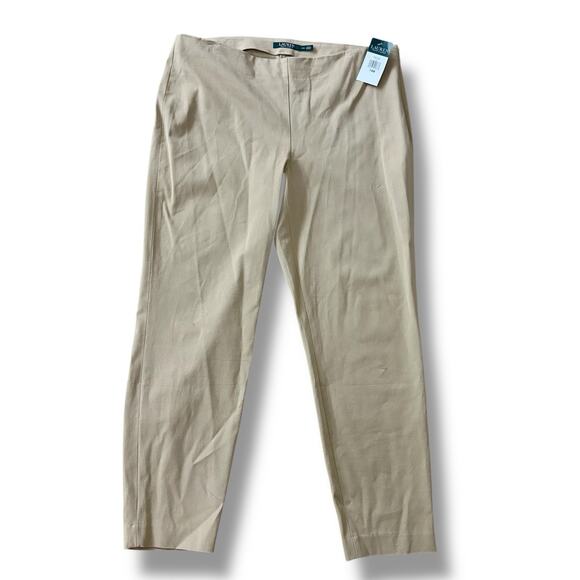 NWT Ralph Lauren Size 14W Tan Flat Front Straight Leg Chino Pants Capsule - Picture 1 of 5